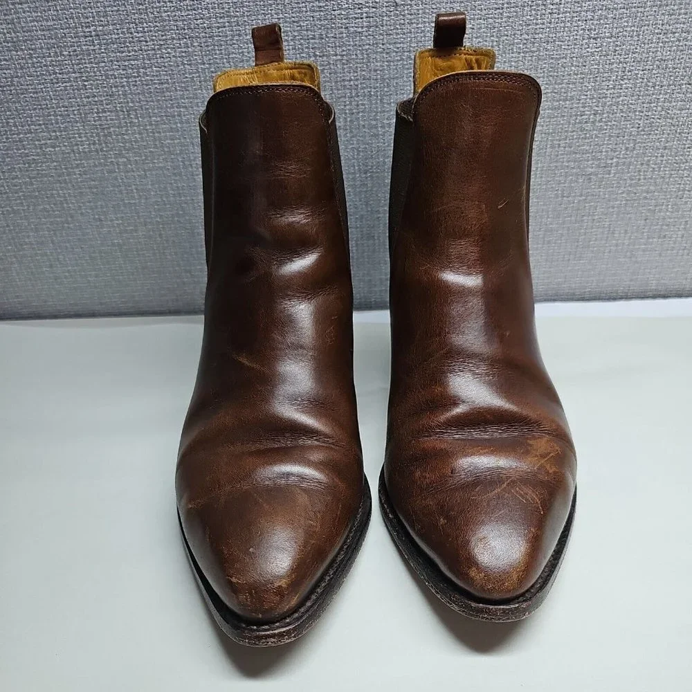 COLE HAAN Brown Leather Chelsea Charro Ankle Boot Pull-on 6B #4126 - Picture 2 of 7